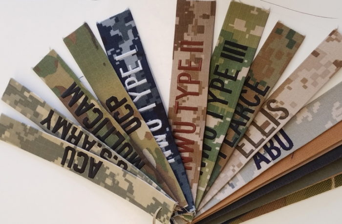 MILITARY NAME TAPES(W AND W/O VELCRO), ALL BRANCHES