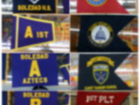 SCHOOL FLAGS, ROTC GUIDONS