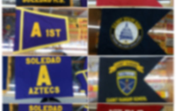 SCHOOL FLAGS, ROTC GUIDONS